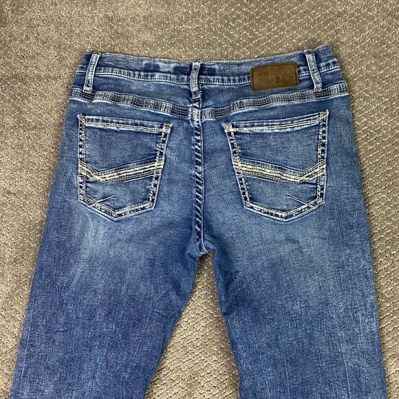 BKE Jake Bootleg Jeans Men's 36R Measures 34 x 30 Blue Stretch Denim Bootcut - Picture 4 of 14